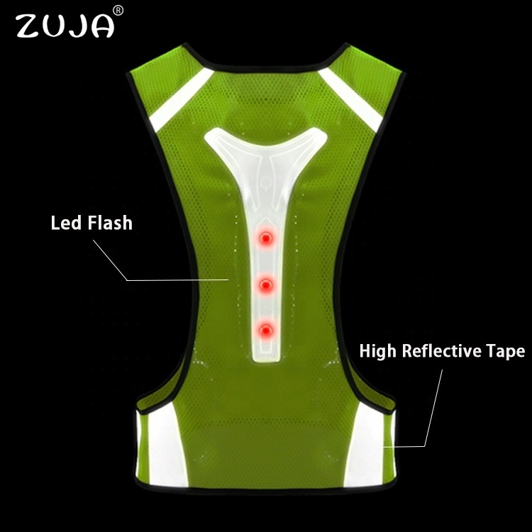 ZUJA 360 Reflective LED Flash Driving Vest Night Running Cycling Riding Outdoor Activities Light Up Safety Bike Vest