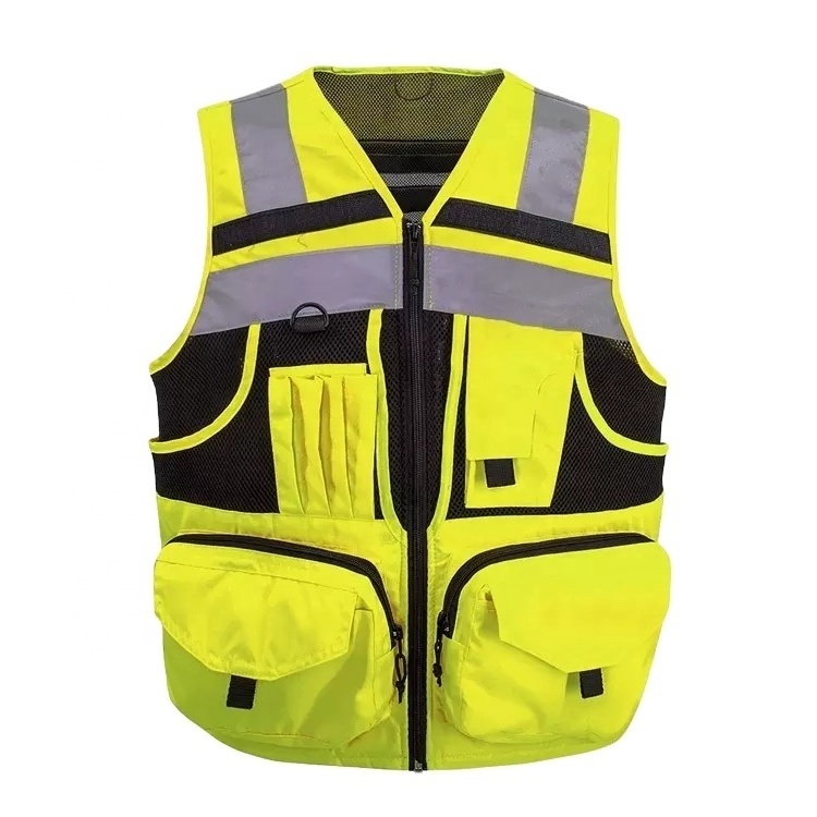 3M Reflective Stripes Safety Reflective Vest Hi vis Surveyor Saftey Patent Design Reflector Vest Pockets for Women