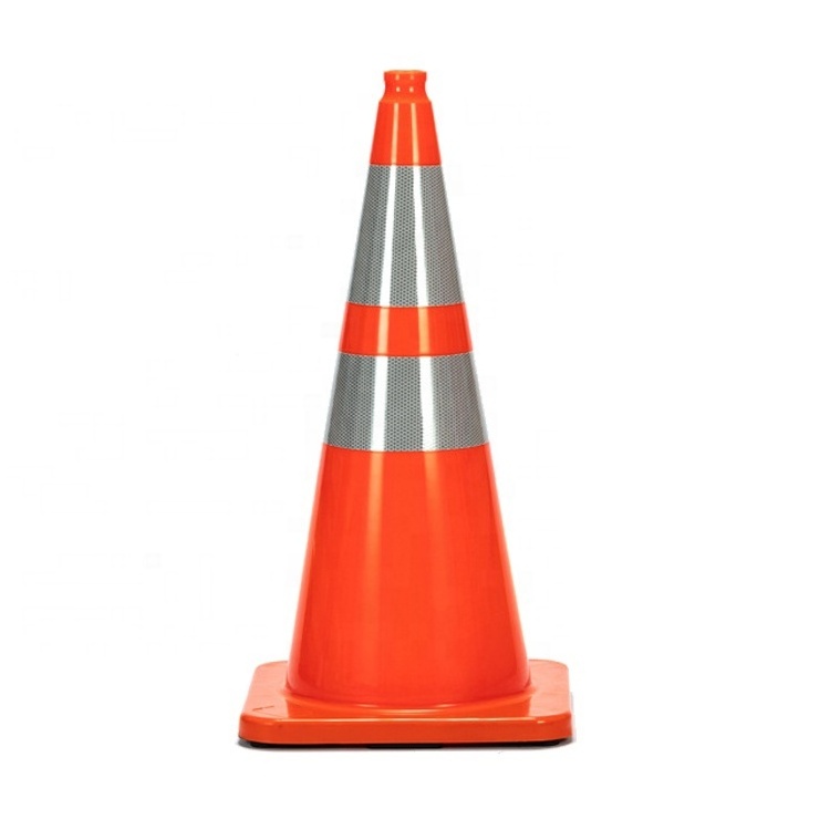 ZUJA 18''/28''/36'' Customized Logo PVC Material High Reflective Orange Traffic Cones for Road