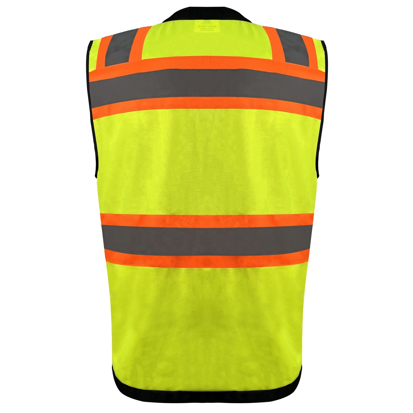 Custom Men Knitted Hi Vis Reflective Vest Jacket Workwear Sonstruction Clothing Safety Work Reflective Vest with Pockets Logo