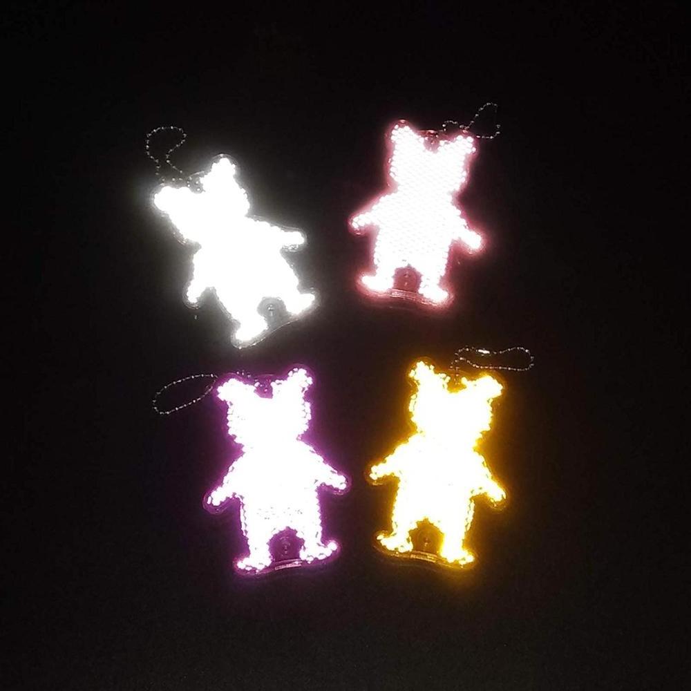 ZUJA  Cute Bear Shape Super Bright Reflective Safety Keychain