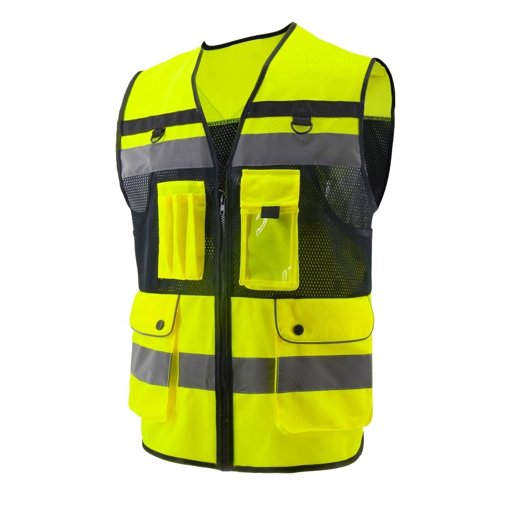 ZUJA Hi Vis In Stock Safety Vest Custom High Visibility Men's High Reflective Safety Workwear RTS Hivis Vest