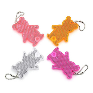 ZUJA  Cute Bear Shape Super Bright Reflective Safety Keychain