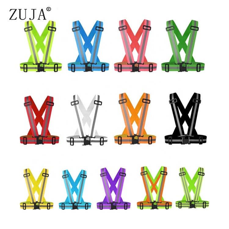 ZUJA Factory Sports Running Straps Vest High Visibility Safety Reflective Cycling Running Belt