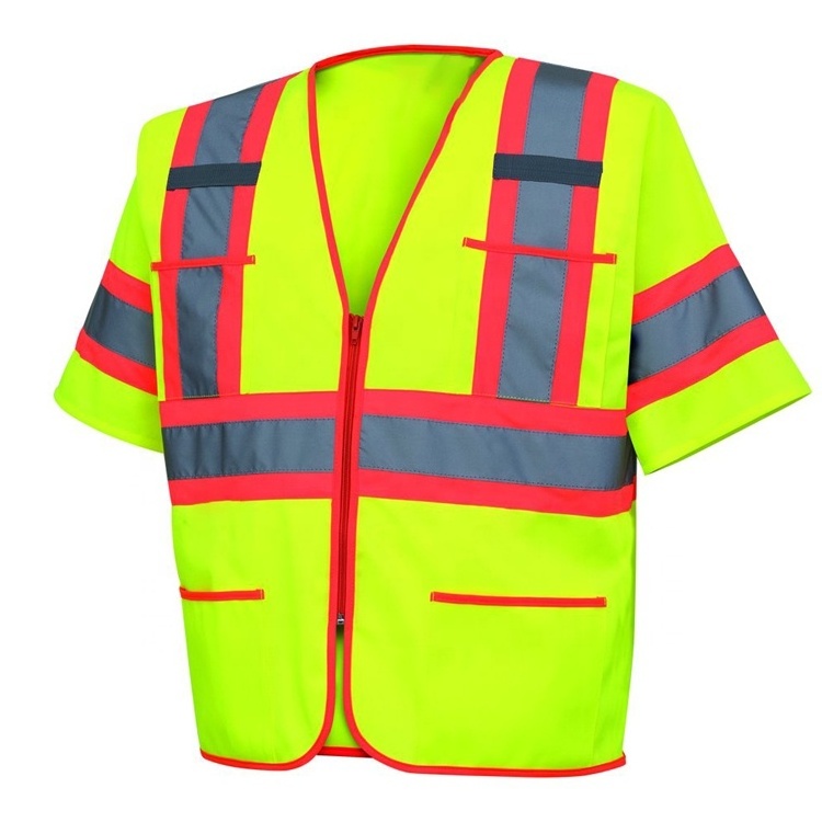 ZUJA Two Tone Zipper  High Reflective Class 3 Sleeved Safety Vest