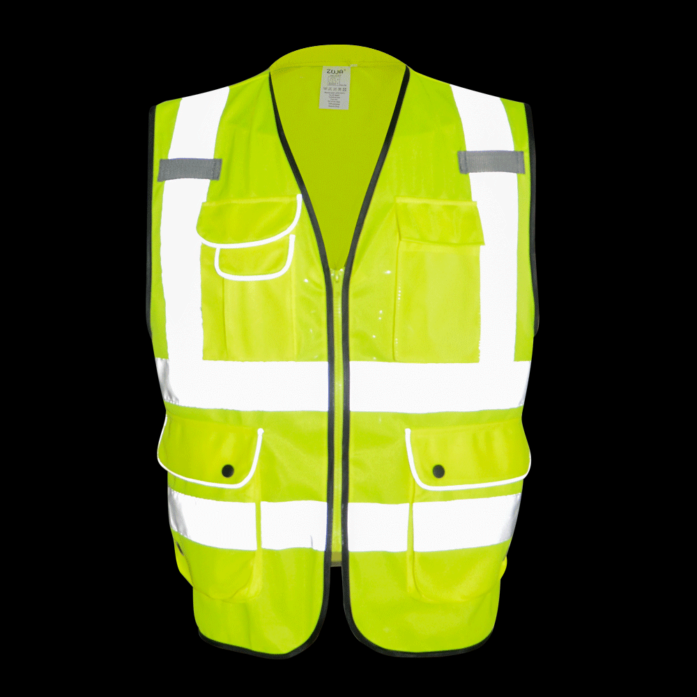 ZUJA  ANSI107  Class 2 High Visibility Reflective Pocket Safety Vest