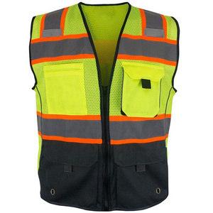 ZUJA Black Series Reflection Safety Mesh Fabric Combinate Model Reflective Safety Vest