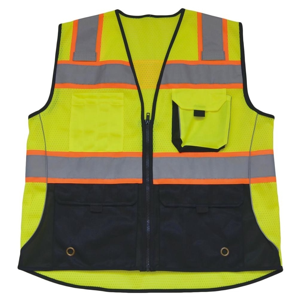 ZUJA Black Series Reflection Safety Mesh Fabric Combinate Model Reflective Safety Vest