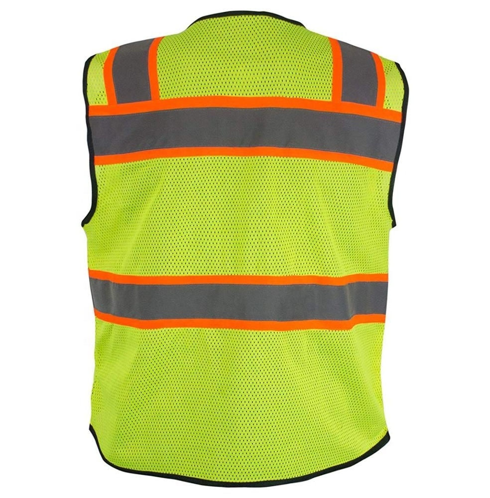 ZUJA Black Series Reflection Safety Mesh Fabric Combinate Model Reflective Safety Vest