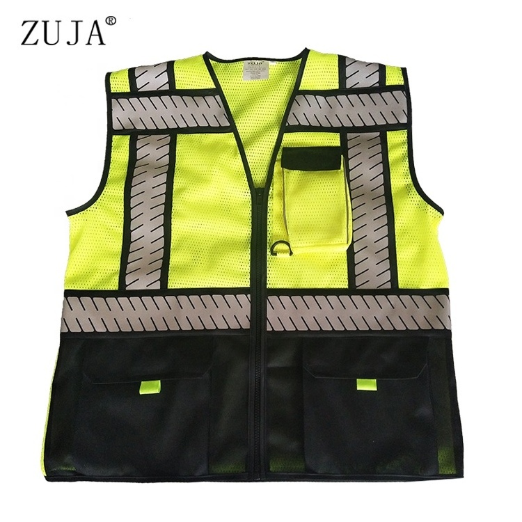 ZUJA Senior Engineer Breathable Blue Navy Mesh Heavy Duty Reflective Safety Vest