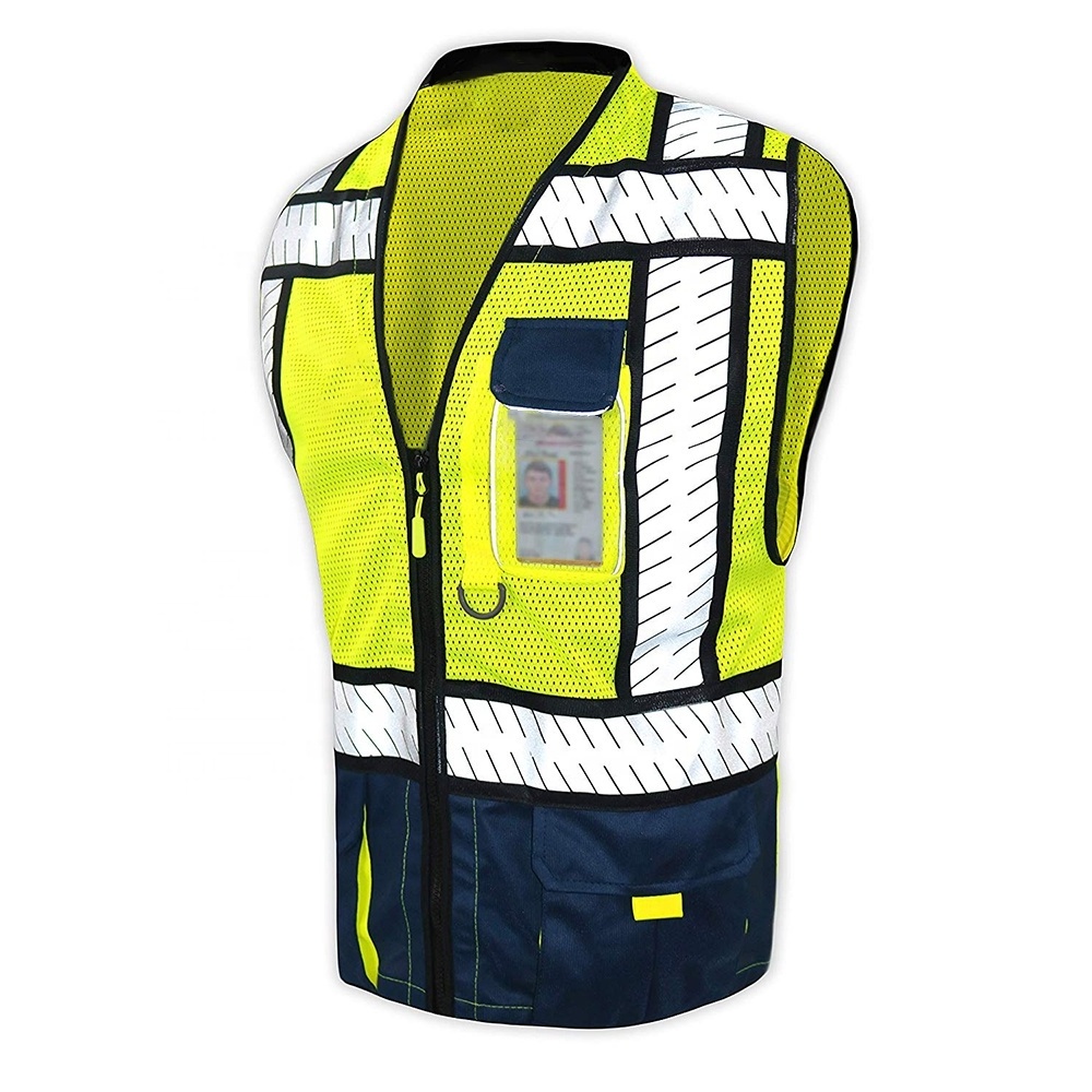 ZUJA Senior Engineer Breathable Blue Navy Mesh Heavy Duty Reflective Safety Vest