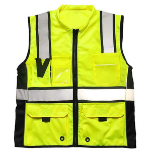 Custom Motorcycle Safety Reflective Vest Jackets Hi Vis Vest with Pockets for Men