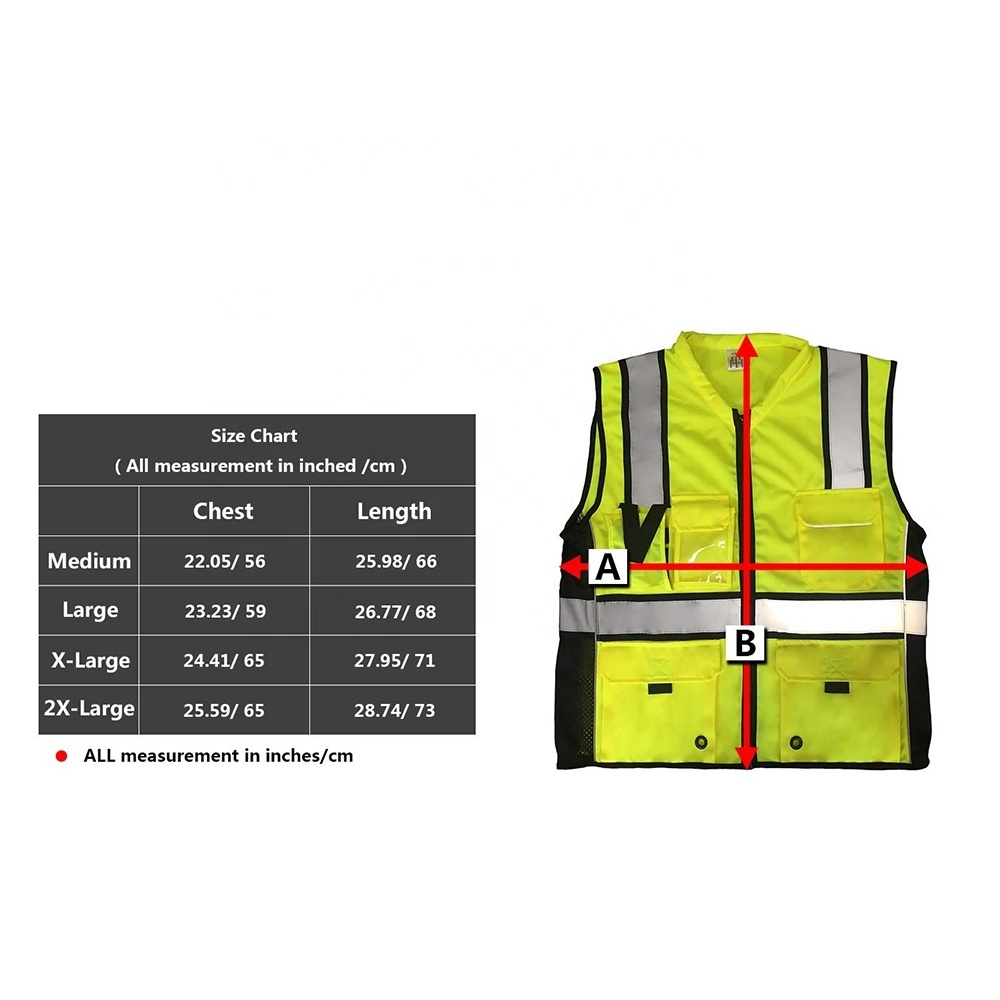 Custom Motorcycle Safety Reflective Vest Jackets Hi Vis Vest with Pockets for Men