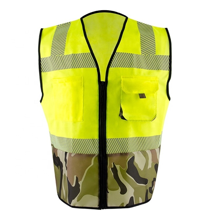 ZUJA Workwear Construction Carve Stripe Reflective Camo Safety Vest