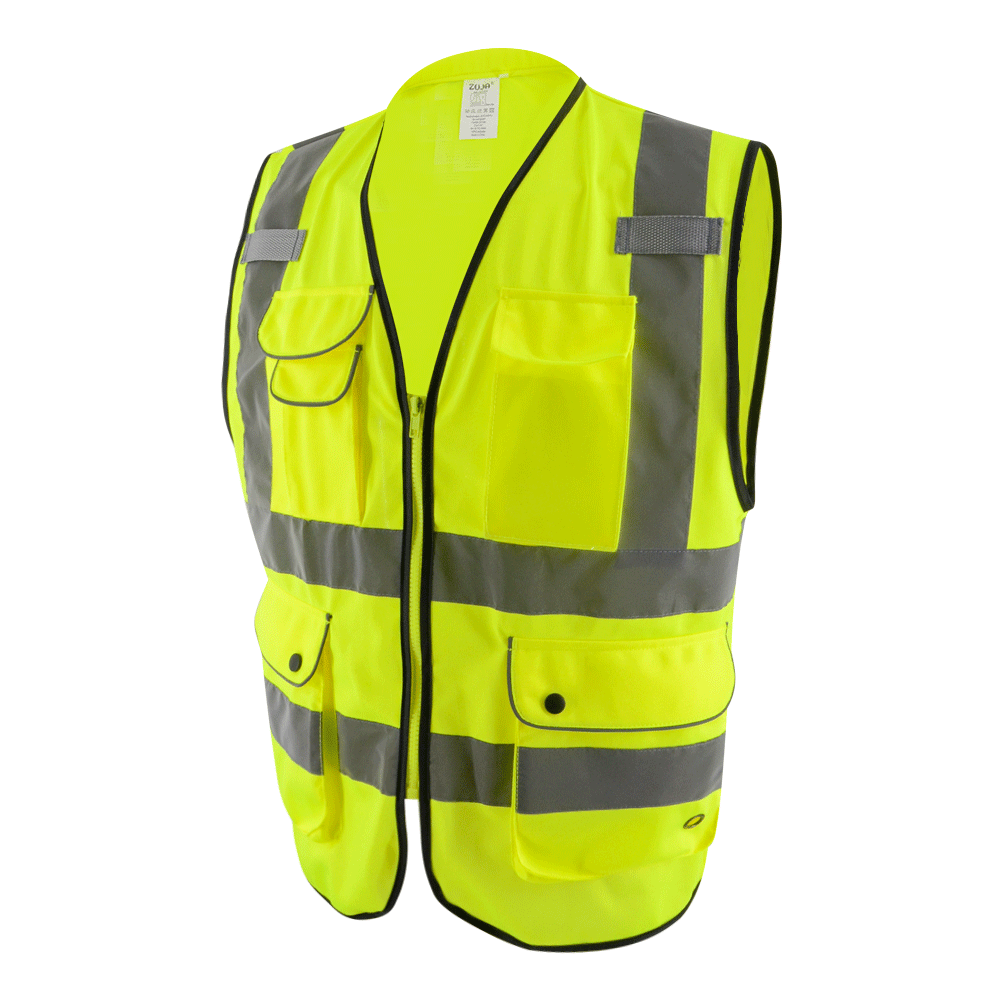 ZUJA  ANSI107  Class 2 High Visibility Reflective Pocket Safety Vest