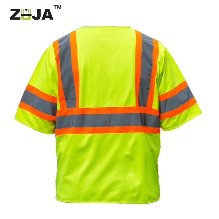 ZUJA Two Tone Zipper  High Reflective Class 3 Sleeved Safety Vest