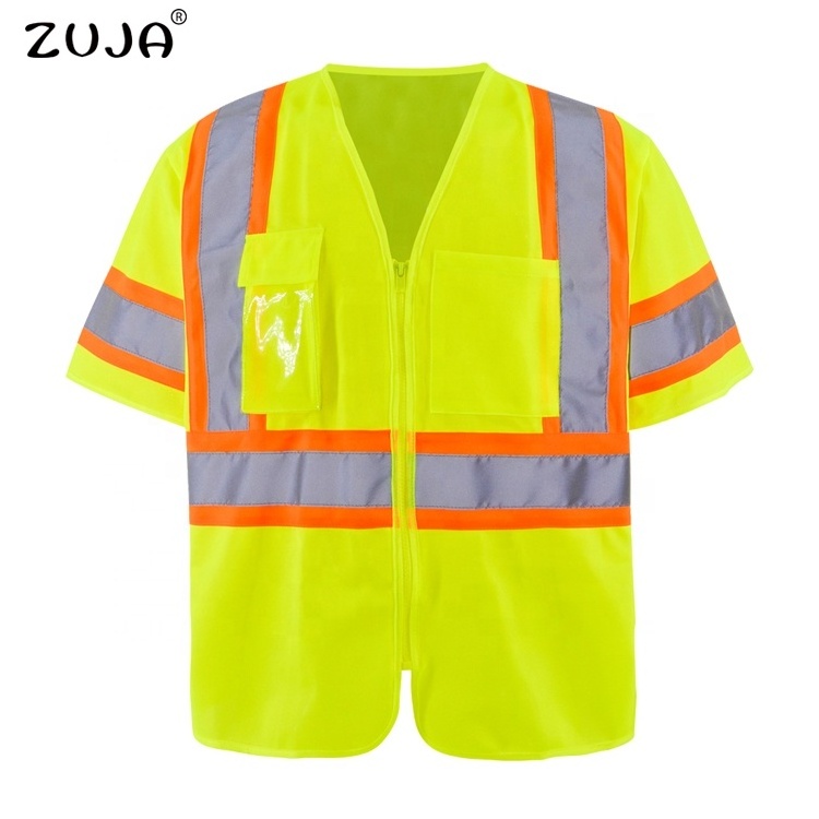 ZUJA Factory High Visibility Vest Logo Class 3 Models Safety Vest