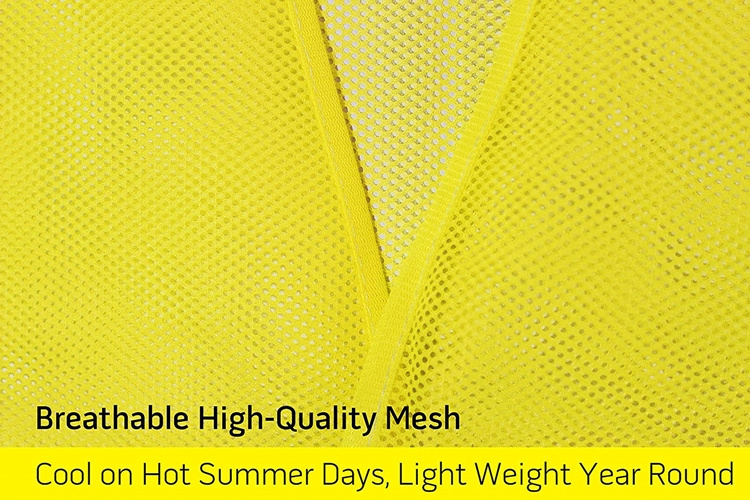 ZUJA Average Size Orange and Yellow Mesh Breathable Customized  Reflective Safety Vest