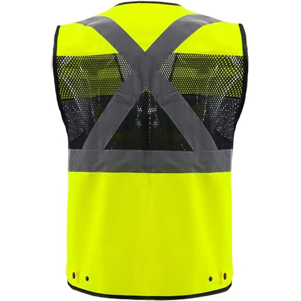 Wholesale High Visibility Reflective Tape Safety Vest Customized 3D Soft Mesh Reflective Safety Vest with Large Capacity Pocket