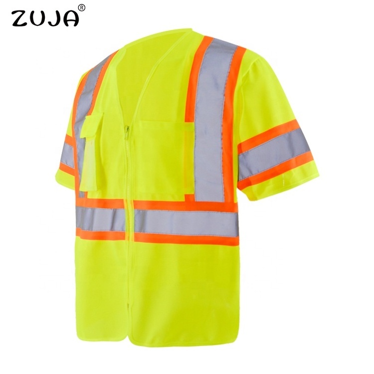 ZUJA Factory High Visibility Vest Logo Class 3 Models Safety Vest