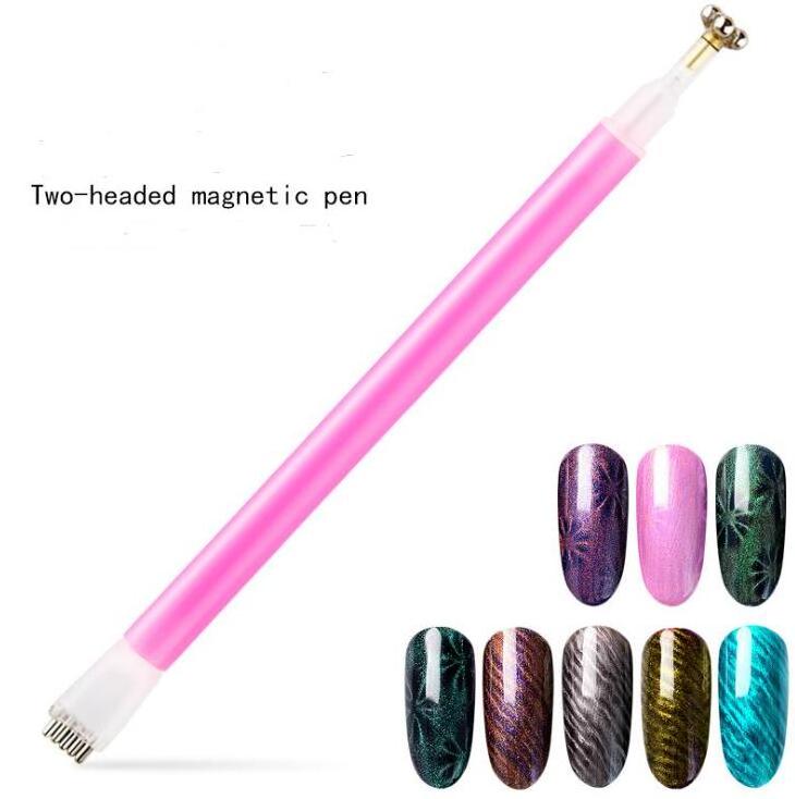 Nail Magnet Tool Double-Head Flower Design Nail Magnet Pens Magnet Stick 3D Magnetic DIY Manicure