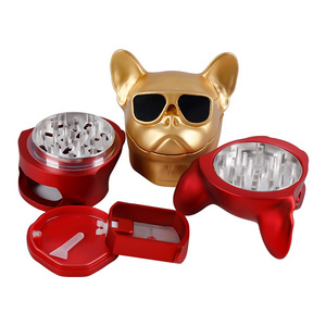 Lanchuang Cool Metal Smoke Grinder Bulldog Design Zinc Alloy Herb Grinder