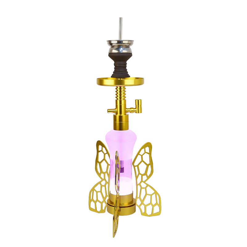 Lanchuang Smoking Set Local Tyrant Golden Butterfly With Light Hookah Hose Hookah Accessories