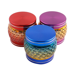 Lanchuang Aluminum Alloy Chopper Herb Grinder 4 Layers Flower Patterns