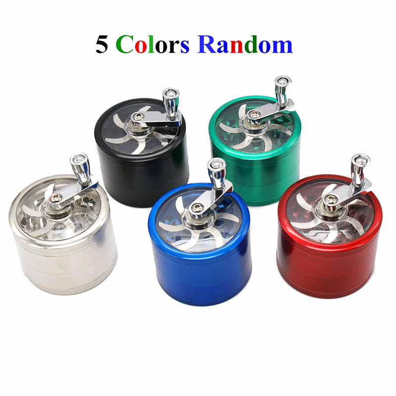 Lanchuang Hand Crank Metal Grinders Zinc alloy 55mm 4 Layers Accessories