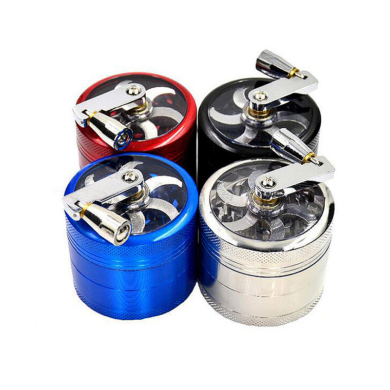 Lanchuang Hand Crank Metal Grinders Zinc alloy 55mm 4 Layers Accessories