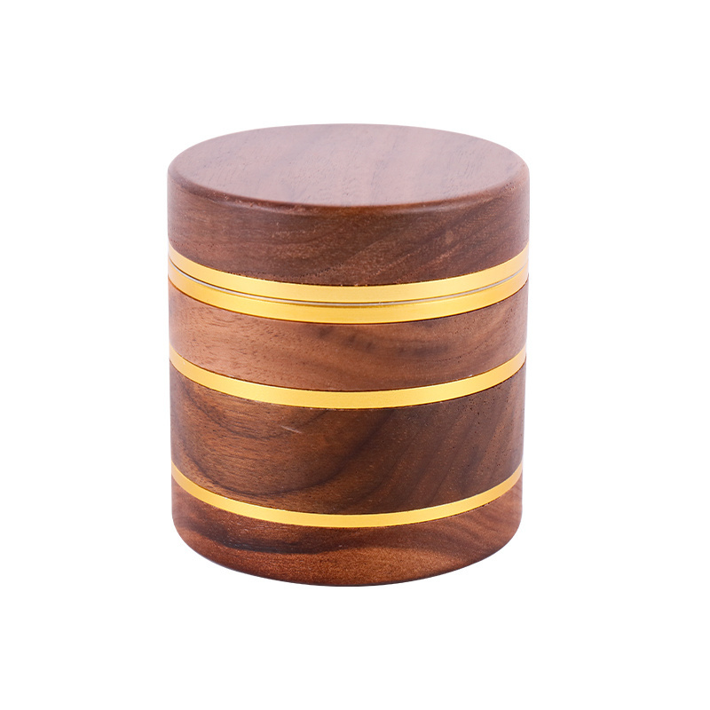 Wholesale Aluminum Alloy Herb Grinder Unique Walnut Wood Smoke Crusher Grinder