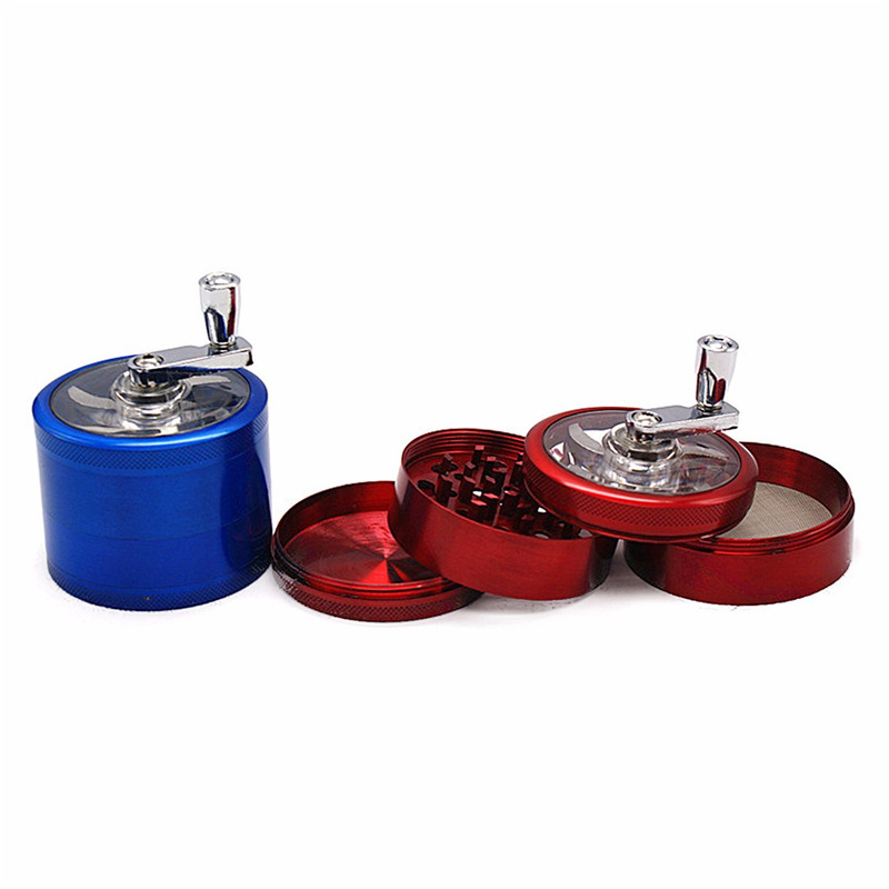 Lanchuang Hand Crank Metal Grinders Zinc alloy 55mm 4 Layers Accessories