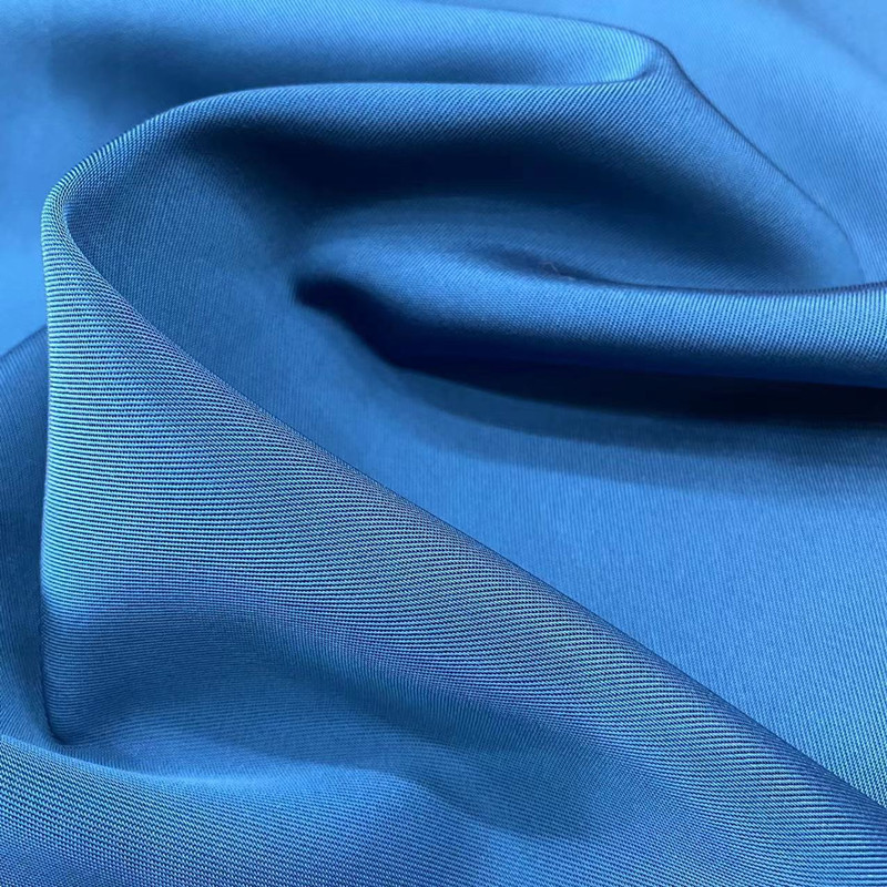 wholesale 100% polyester imitated acetate stretch  twill fabric stock lot  for dress woman material