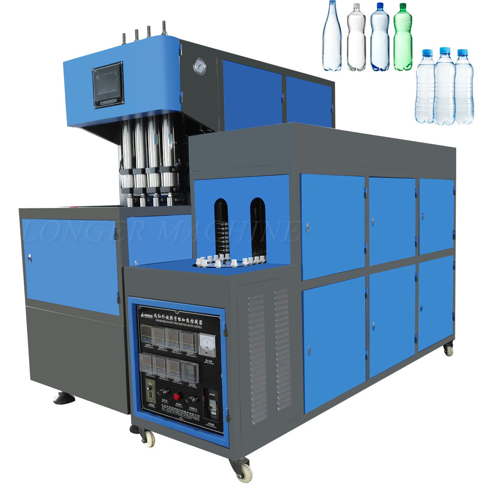 semi automatic 4-cavity pet bottle blow moulding machine price.