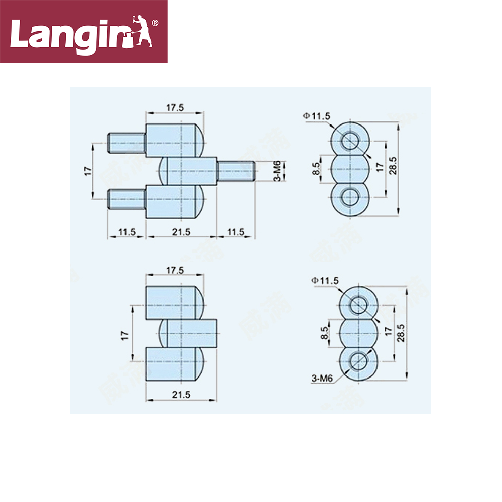 Langin Heavy Duty Round Tube Iron   Door / Gate / Window cabinet  door  Hinges