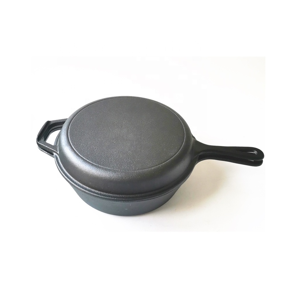 Hot Sell 3.2QT Cast Iron Deep Fryer Skillet Cast Iron Combo Cooker