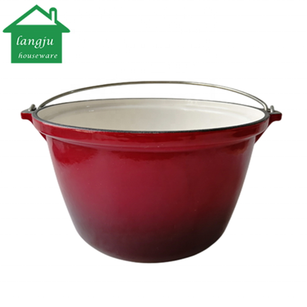 Hot sell Enamel cast iron camping meat pot cookware  pot