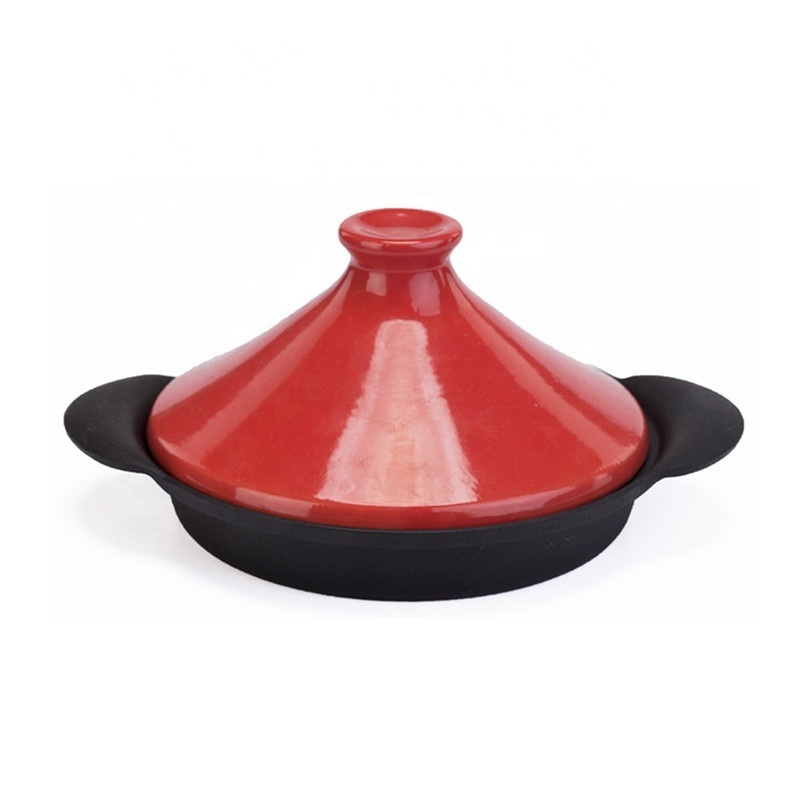 Low Price Customized Enamel Cast Iron Tagine Moroccan Pot Tajine Casserole Pot With Lid