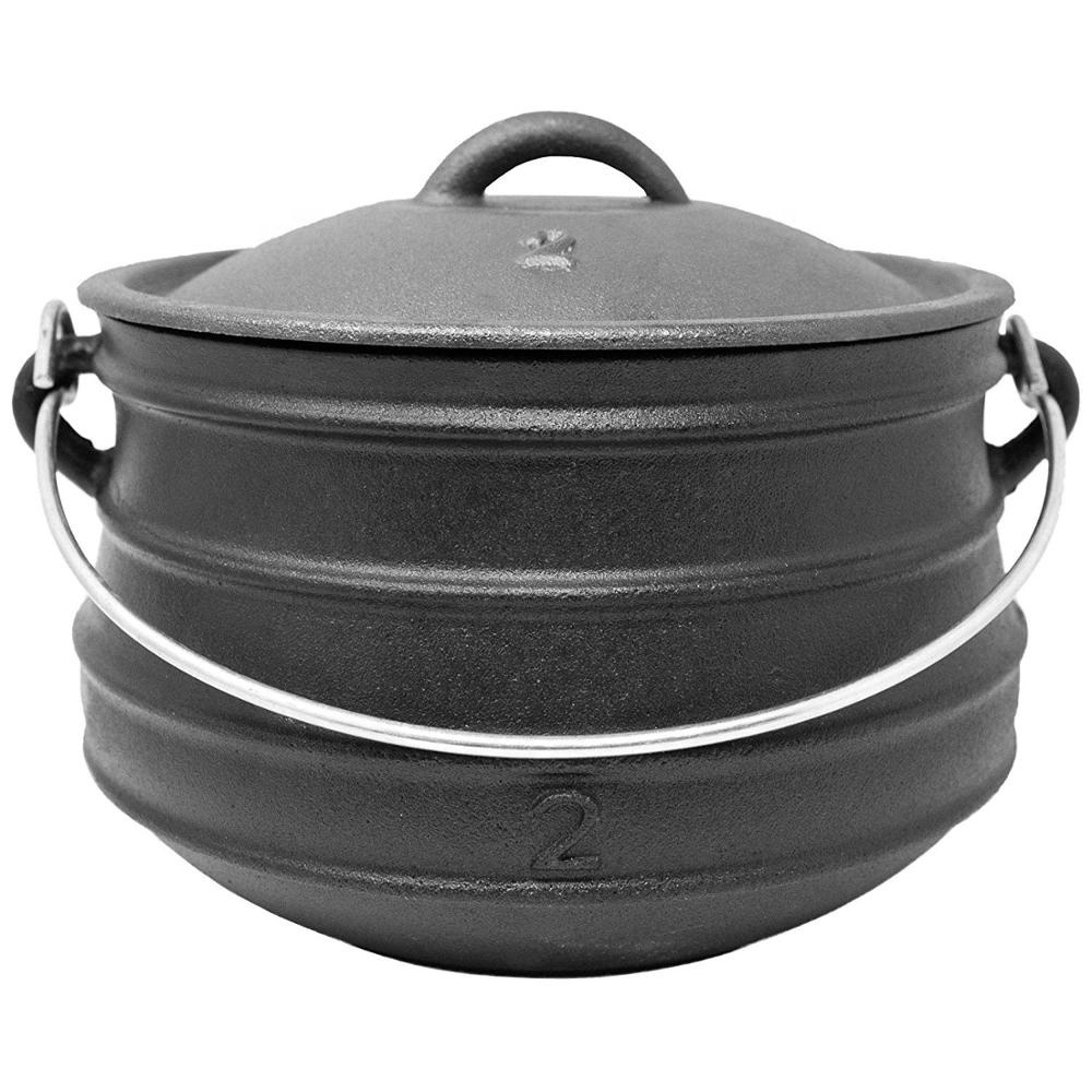 2# cast iron Africa pot, cast iron potjie pot flat bottom, cast iron cauldron