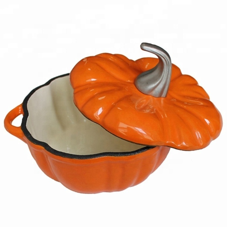 enamel round cast iron casserole hot Pumpkin shape pot