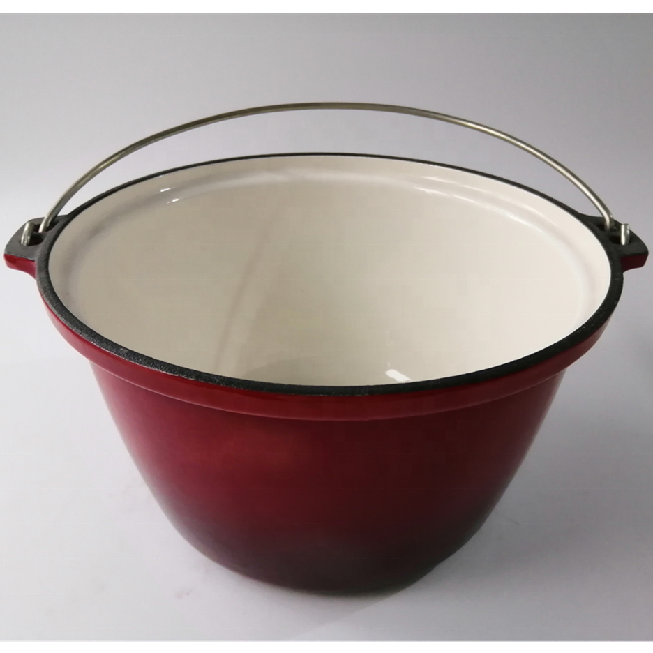 Hot sell Enamel cast iron camping meat pot cookware  pot