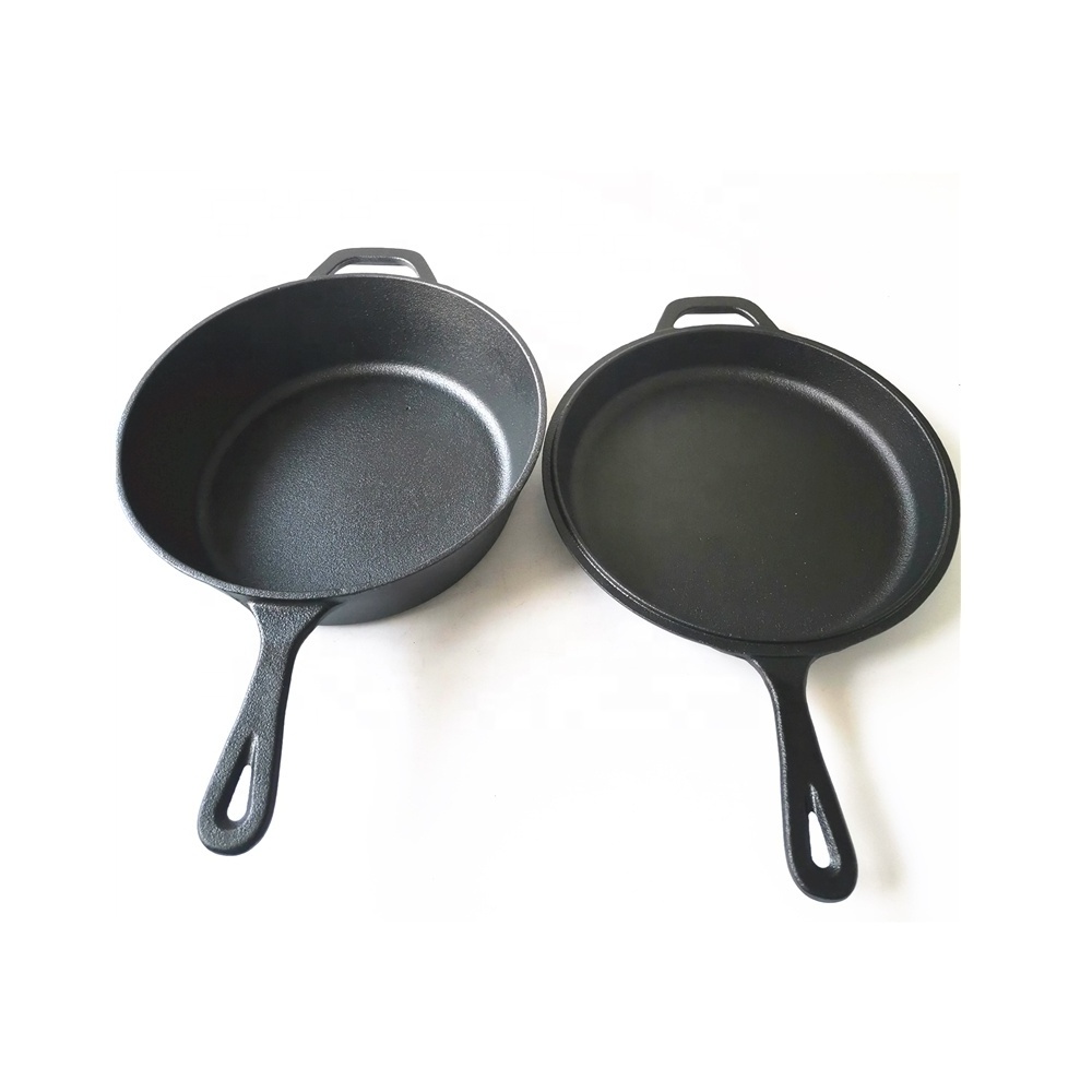 Factory cast iron combo cooker/deep skillet set