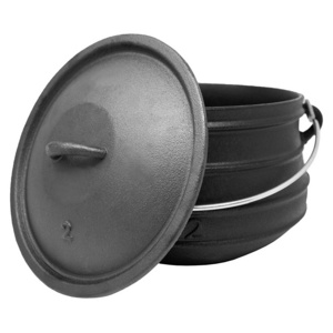 2# cast iron Africa pot, cast iron potjie pot flat bottom, cast iron cauldron