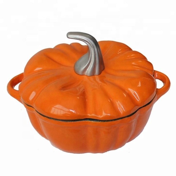 enamel round cast iron casserole hot Pumpkin shape pot