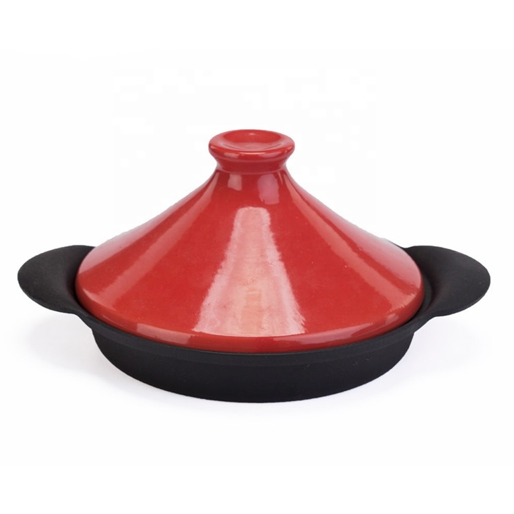 Low Price Customized Enamel Cast Iron Tagine Moroccan Pot Tajine Casserole Pot With Lid