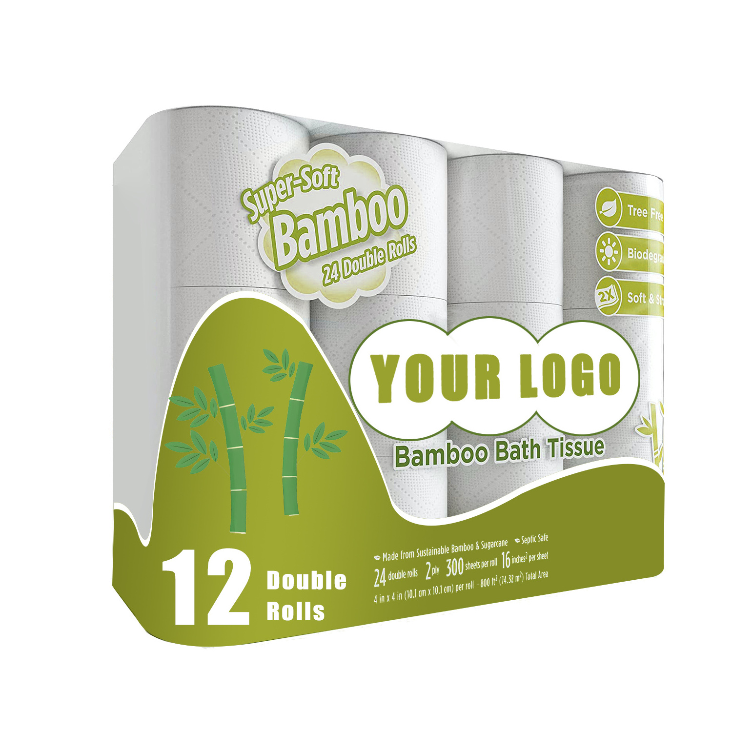 Eco-Friendly Soft Toilet Tissue Paper 1ply-4ply Virgin Wood Pulp Embossed Bamboo for Bathroom Use