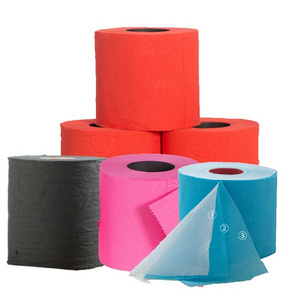 Wholesale high quality custom soft feel printed color ecological friendly pulp fiber toilet paper