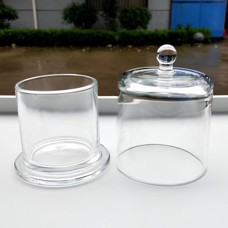 wholesale bell-shaped dome cover candle container empty clear glass Bell shape candle jar holder for candle making