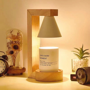 wholesale luxury home decor flameless wood base electric wood candle warmer lamp with timer