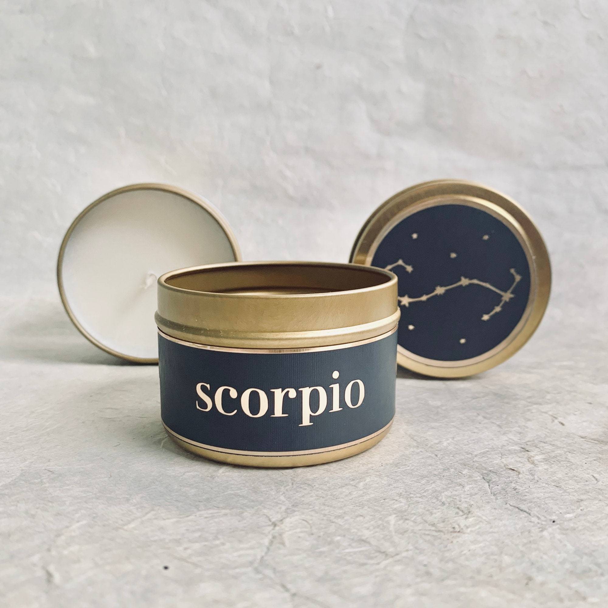 Zodiac candle luxury wholesale tin jar 12 Constellations Gift set handmade zodiac candles with crystals